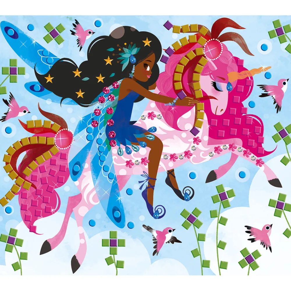 Janod Créations 3D|Sable, Paillettes, Dorure & Strass*Kit Créatif - Coffret Multi-Activités 11 Décos Girly