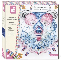 Janod Crochet, Tricot & Laçage|Collection "Les Ateliers Déco"*Kit Créatif - Fils Tendus Animaux