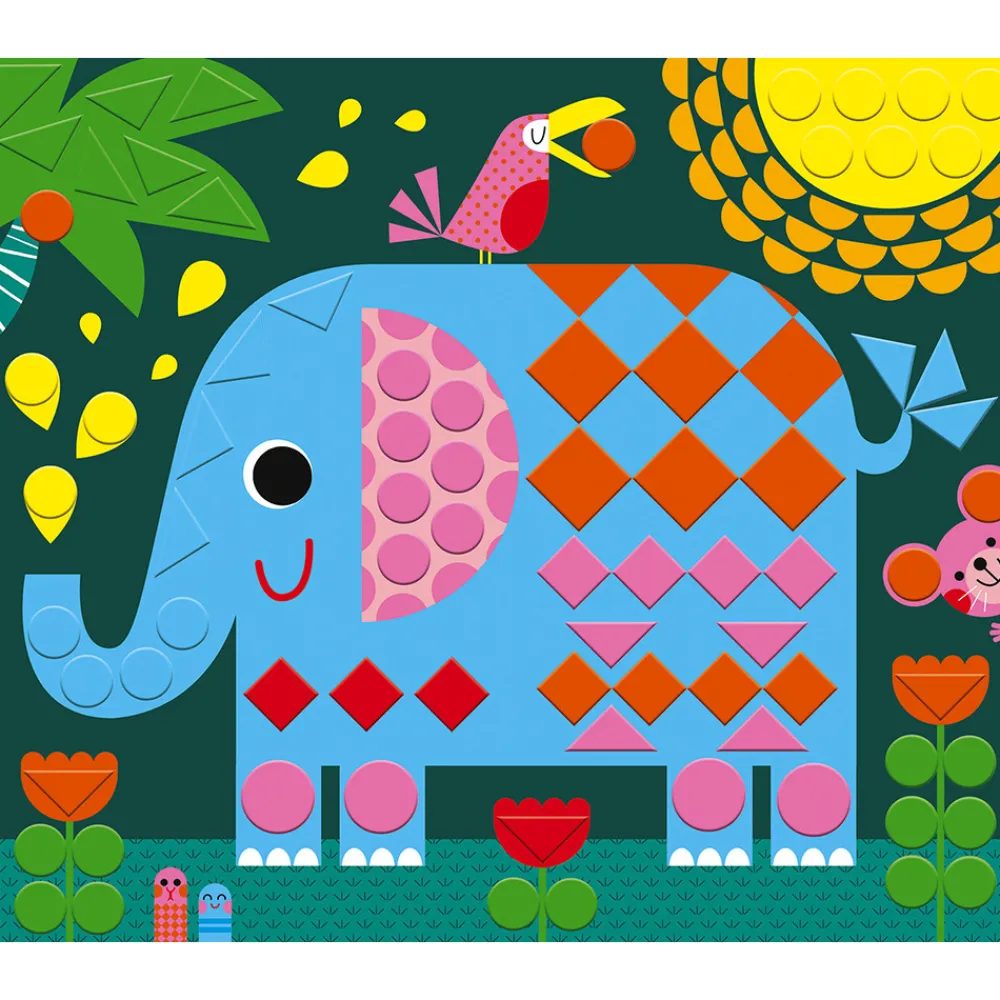 Janod Mosaïques & Gommettes|Collection "Les Ateliers Du Calme"*Kit Créatif - Mosaïques Animaux