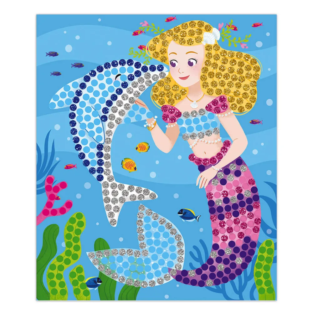 Janod Mosaïques & Gommettes|Collection "Les Ateliers Du Calme"*Kit Créatif - Mosaïques Dauphins et Sirènes