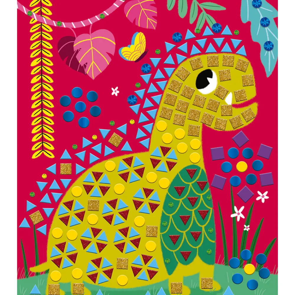 Janod Mosaïques & Gommettes|Collection "Les Ateliers Du Calme"*Kit Créatif - Mosaïques Dinosaures