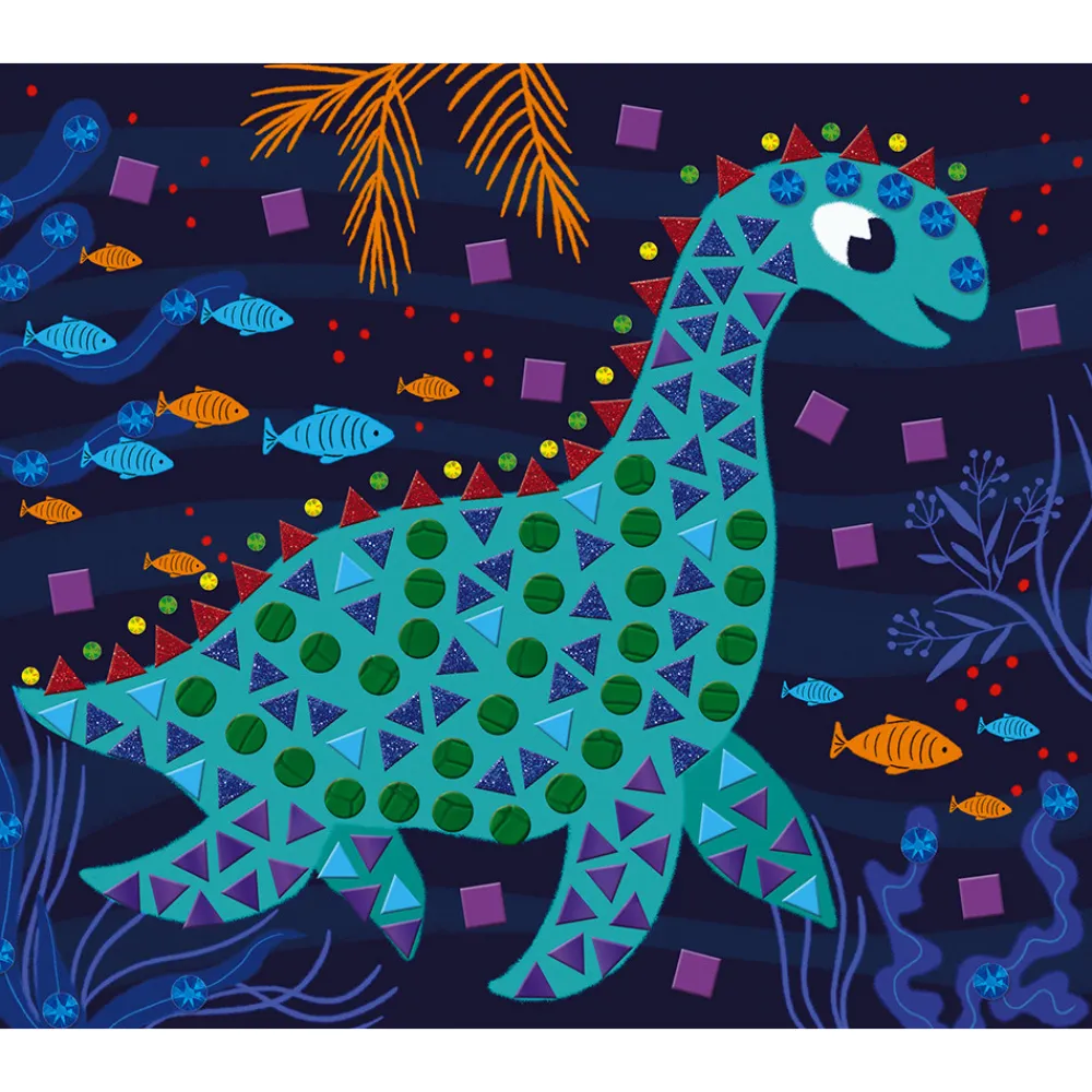 Janod Mosaïques & Gommettes|Collection "Les Ateliers Du Calme"*Kit Créatif - Mosaïques Dinosaures