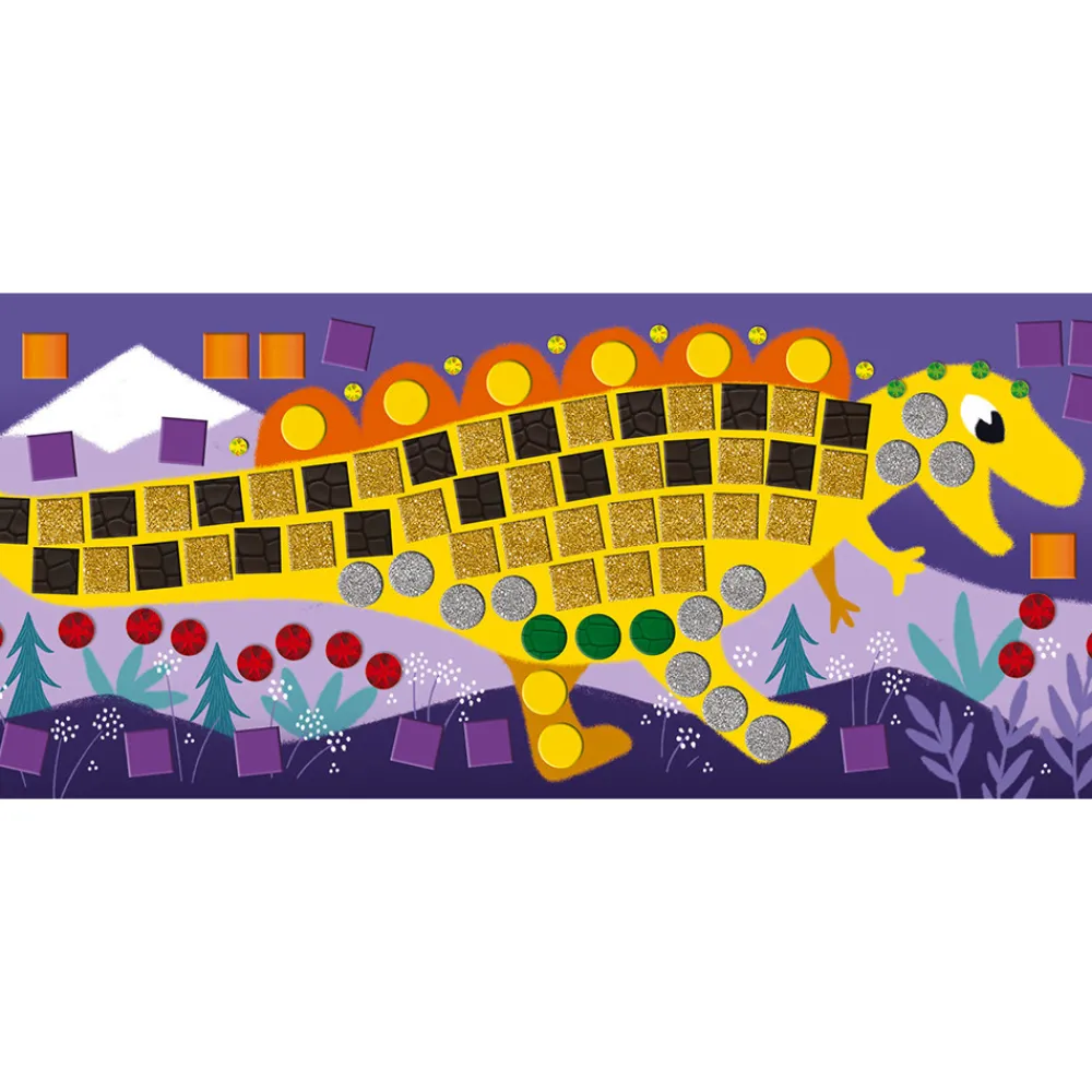Janod Mosaïques & Gommettes|Collection "Les Ateliers Du Calme"*Kit Créatif - Mosaïques Dinosaures