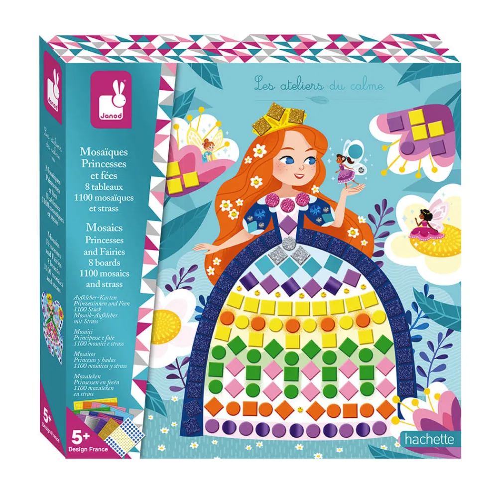 Janod Mosaïques & Gommettes|Collection "Les Ateliers Du Calme"*Kit Créatif - Mosaïques Princesses et Fées