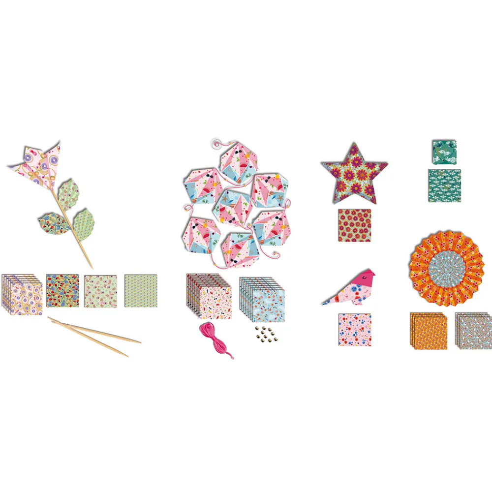 Janod Créations 3D|Collection "Les Ateliers Du Calme"*Kit Créatif - Origami Jolies Décos