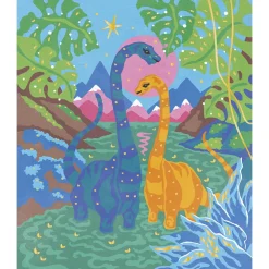 Janod Peinture Par Numéro & Coloriage*Kit Créatif - Peinture par Numéro Dinosaures