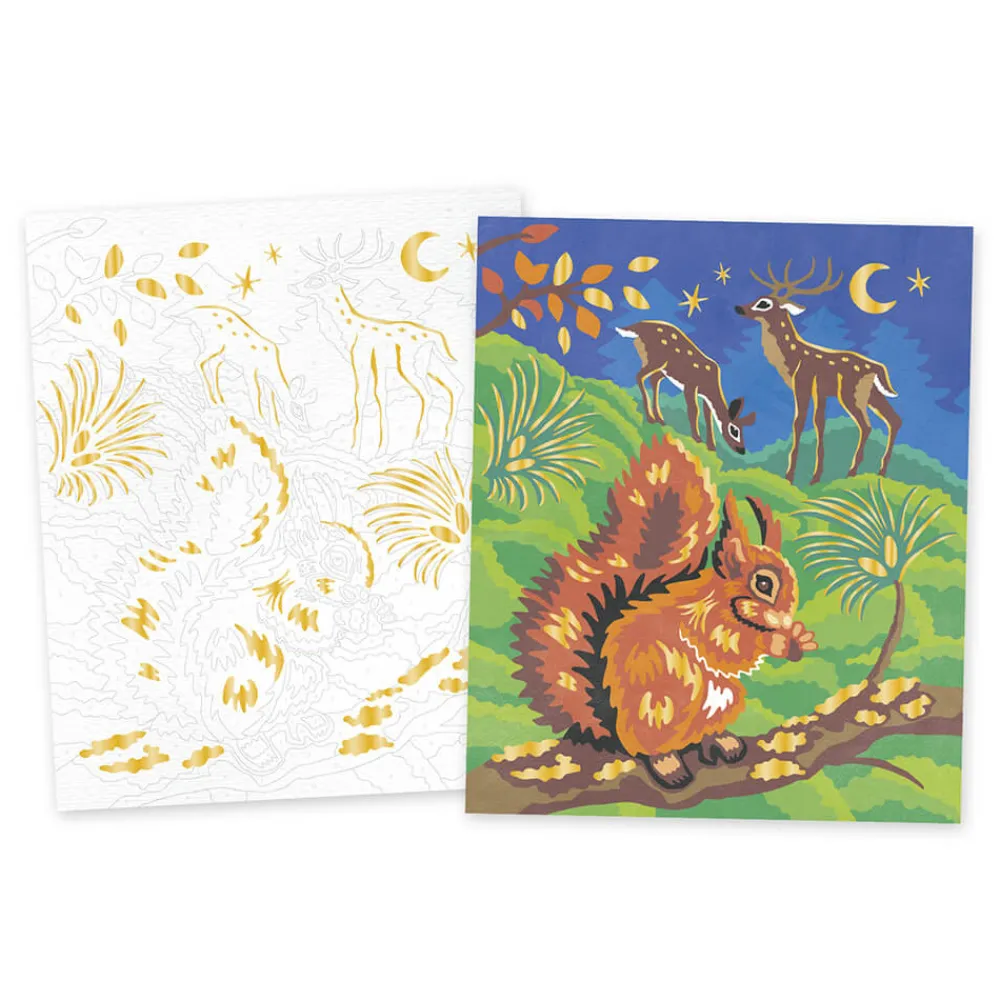 Janod Peinture Par Numéro & Coloriage*Kit Créatif - Peinture par Numéro Animaux de la Forêt