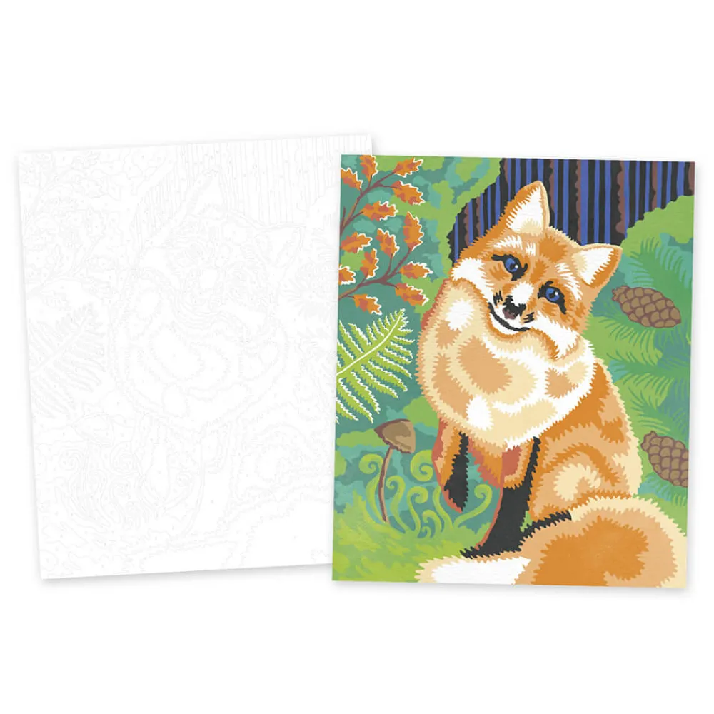 Janod Peinture Par Numéro & Coloriage*Kit Créatif - Peinture par Numéro Animaux de la Forêt
