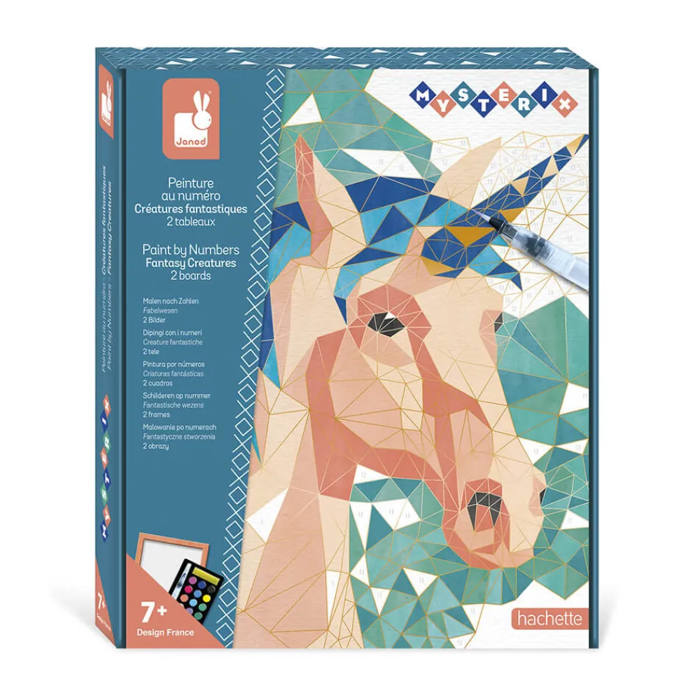 Janod Peinture Par Numéro & Coloriage*Kit Créatif - Peinture par Numéro Créatures Fantastiques