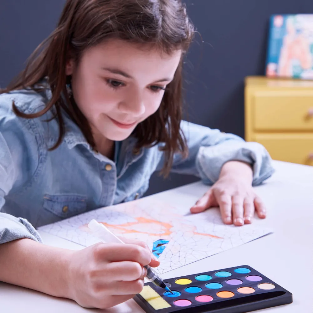 Janod Peinture Par Numéro & Coloriage*Kit Créatif - Peinture par Numéro Créatures Fantastiques