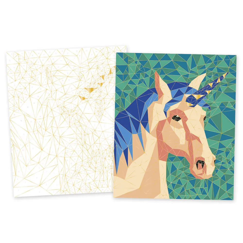 Janod Peinture Par Numéro & Coloriage*Kit Créatif - Peinture par Numéro Créatures Fantastiques
