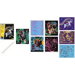 Janod Cartes À Gratter|Collection "Les Ateliers Du Calme"*Kit Créatif - Scratch Art Chevaux Et Licornes