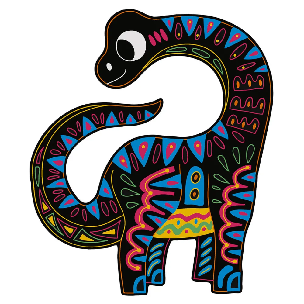 Janod Cartes À Gratter|Collection "Les Ateliers Du Calme"*Kit Créatif - Scratch Art Dinosaures Silhouettés