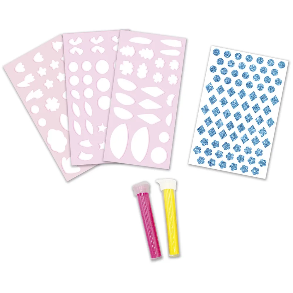 Janod Sable, Paillettes, Dorure & Strass|Collection "Les Ateliers Du Calme"*Kit Créatif - Stickers Mousse Sables Fluo Amis de la Forêt