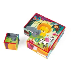 Janod Cubes & Pyramides*Kubkid - animaux de la jungle - 9 cubes