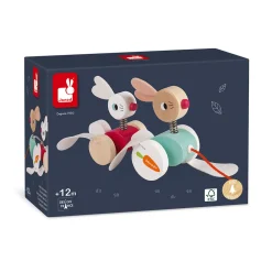 Janod Jouets À Promener & À Pousser*Lapins à promener (bois)