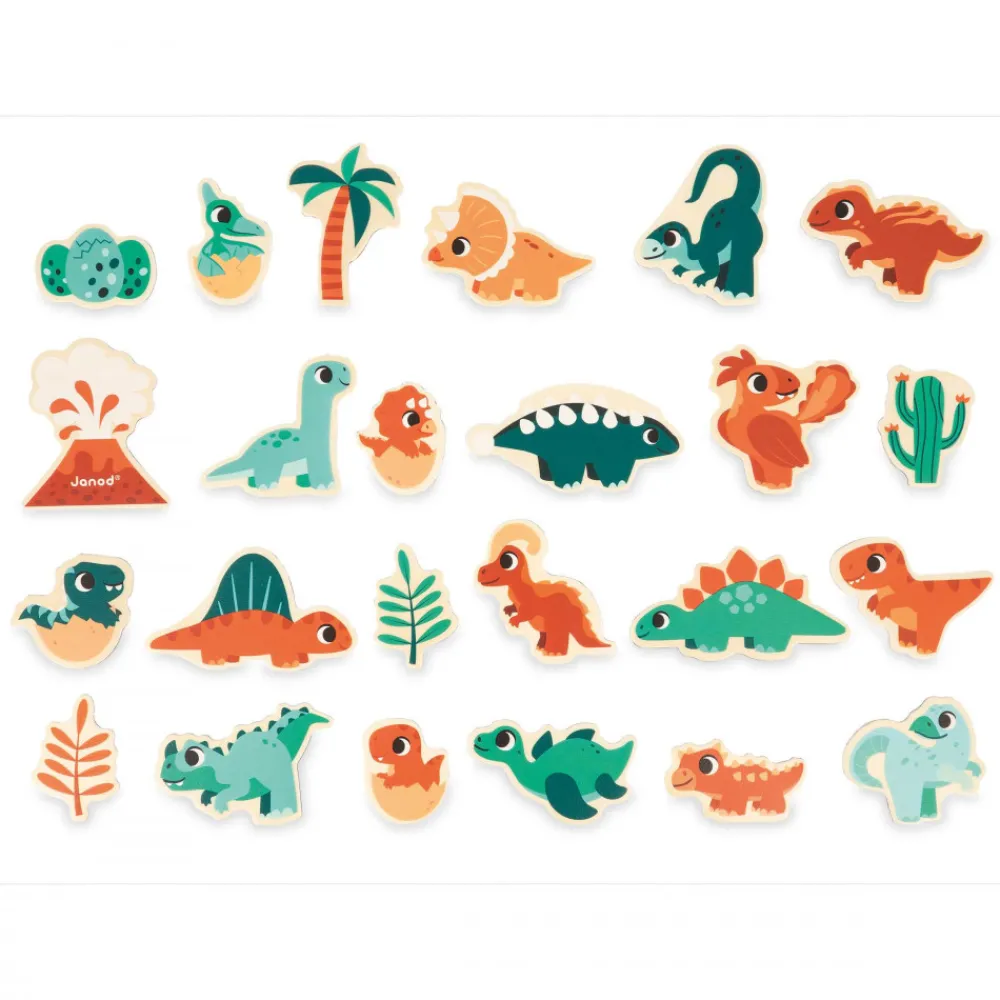 Janod Tableaux, Ardoises & Magnets|Jouets Magnétiques*Magnets Dino 24 pièces