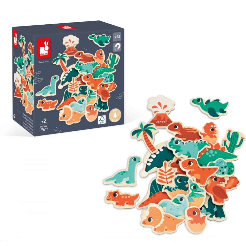 Janod Tableaux, Ardoises & Magnets|Jouets Magnétiques*Magnets Dino 24 pièces