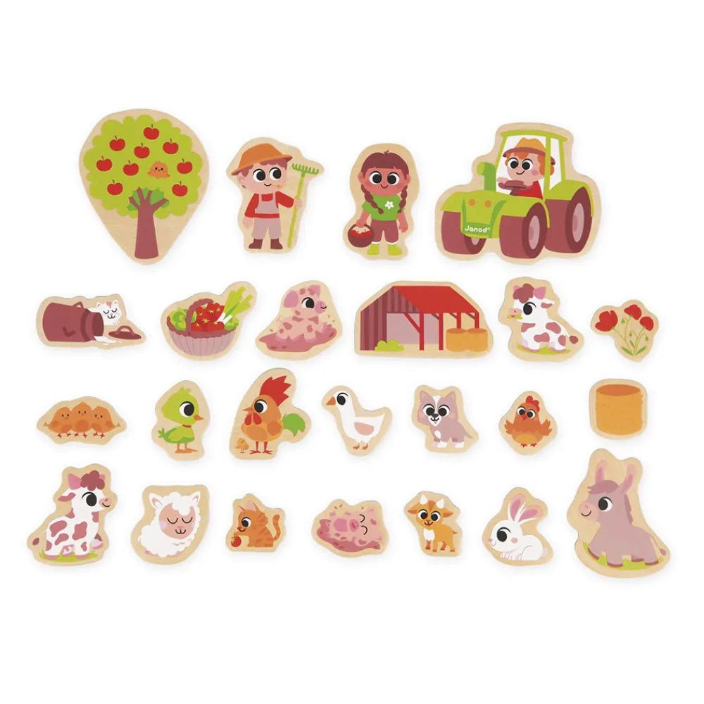 Janod Tableaux, Ardoises & Magnets*Magnets Ferme 24 pièces