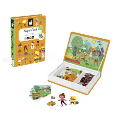 Janod Jeux Éducatifs Magnétiques*Magnéti'book 4 saisons, 115 magnets