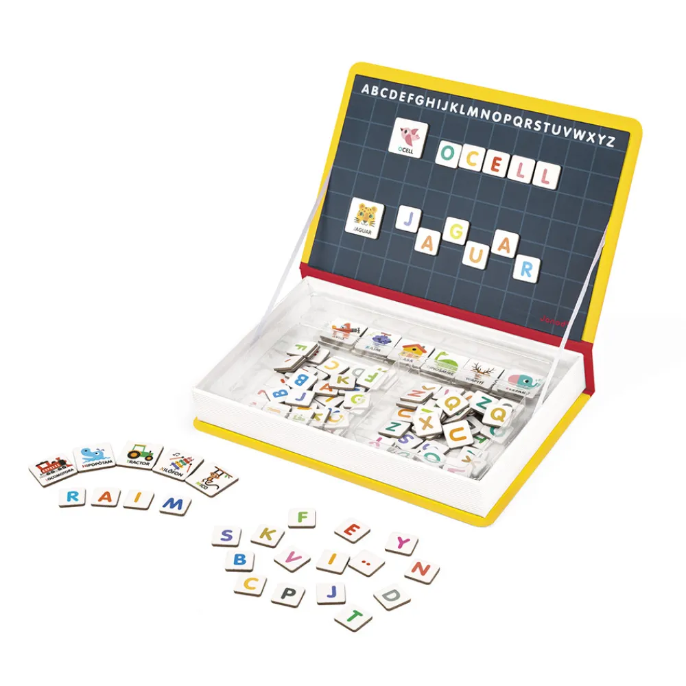 Janod Jeux Éducatifs Chiffres & Lettres|Jeux Éducatifs Magnétiques*Magnéti'book alphabet catalan, 142 magnets