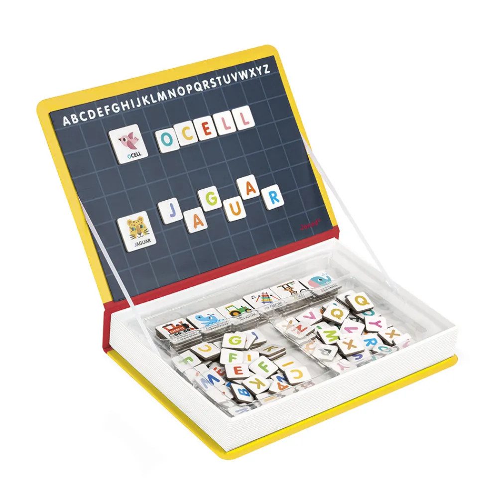 Janod Jeux Éducatifs Chiffres & Lettres|Jeux Éducatifs Magnétiques*Magnéti'book alphabet catalan, 142 magnets