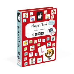 Janod Jeux Éducatifs Chiffres & Lettres|Jeux Éducatifs Magnétiques*Magnéti'book alphabet espagnol, 144 magnets