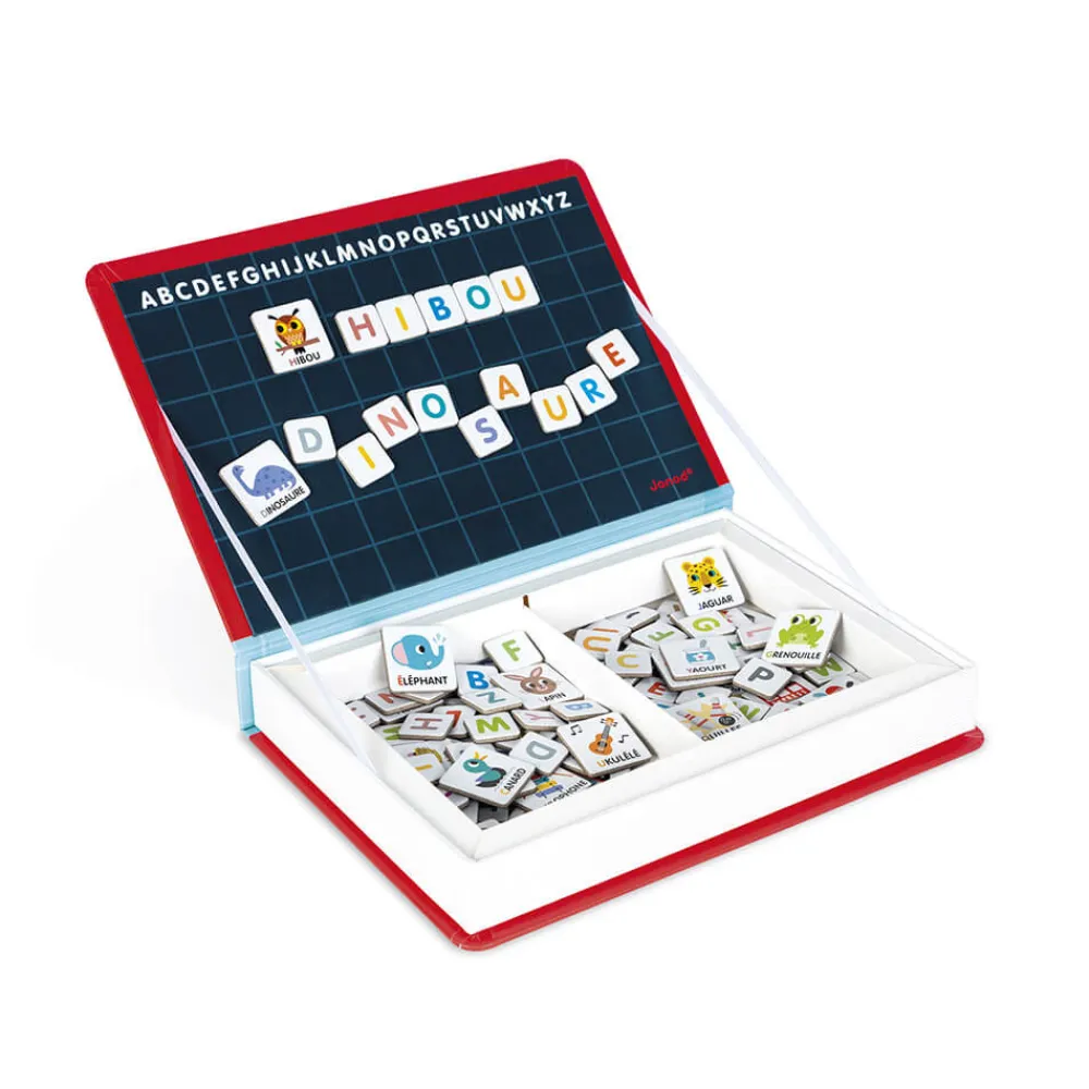 Janod Jeux Éducatifs Maternelle|Jeux Éducatifs Magnétiques*Magnéti'book alphabet français, 142 magnets