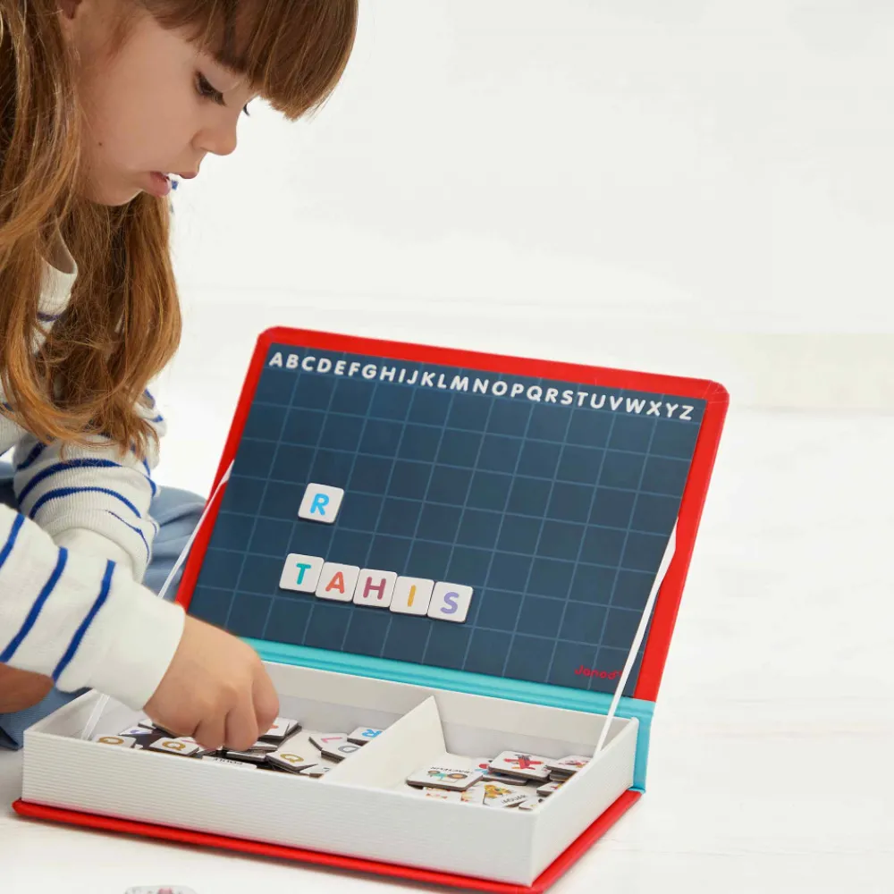 Janod Jeux Éducatifs Maternelle|Jeux Éducatifs Magnétiques*Magnéti'book alphabet français, 142 magnets