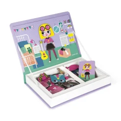 Janod Jeux Éducatifs Magnétiques*Magnéti'book déguisements fille, 46 magnets