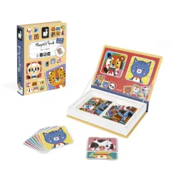 Janod Jeux Éducatifs Magnétiques*Magnéti'book Mix & Match Animaux, 72 magnets