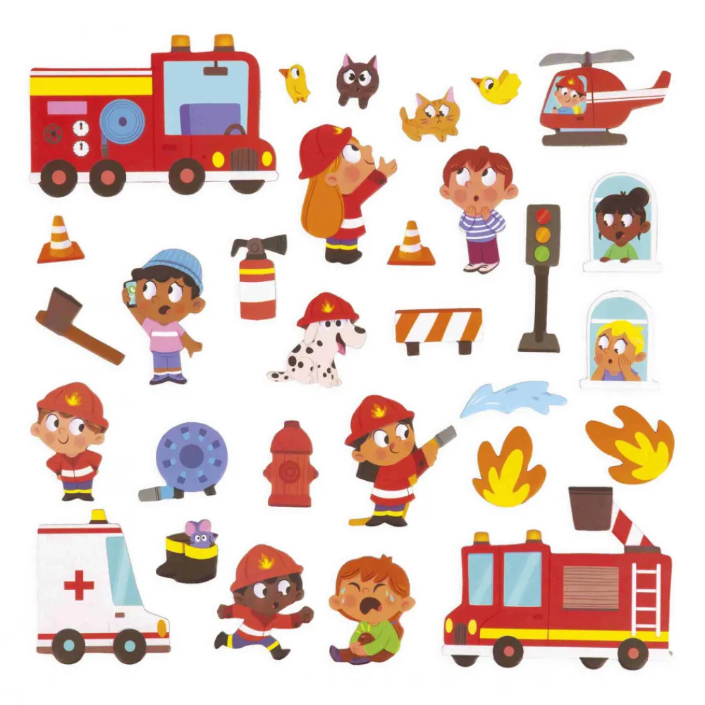 Janod Jeux Éducatifs Maternelle|Jeux Éducatifs Magnétiques*Magnéti'stories les Pompiers