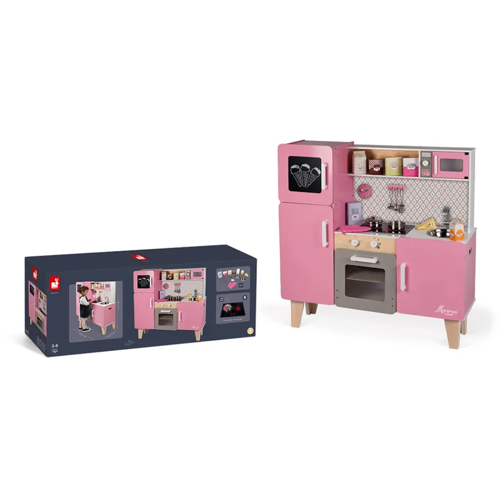 Janod Cuisines, Dinettes & Marchandes*Maxi cuisine Macaron (bois)