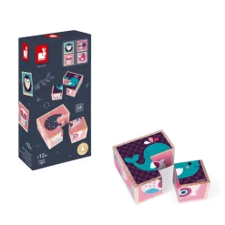 Janod Cubes & Pyramides*Mes Premiers Cubes - Bébés Animaux (bois)