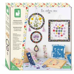 Janod Tampons & Papeterie|Collection "Les Ateliers Déco"*Multiactivités 6 Réalisations avec une Presse à Fleurs