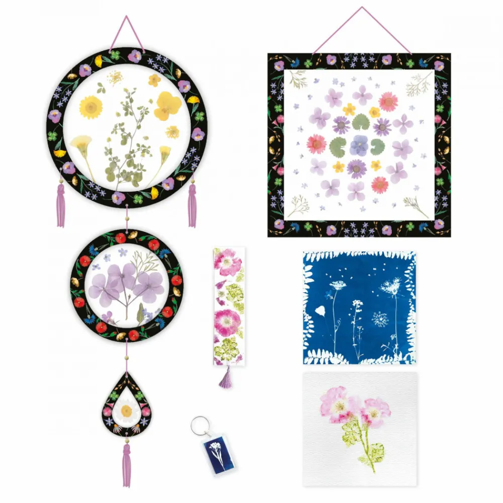 Janod Tampons & Papeterie|Collection "Les Ateliers Déco"*Multiactivités 6 Réalisations avec une Presse à Fleurs
