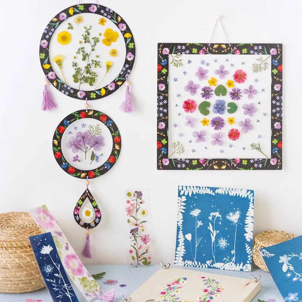 Janod Tampons & Papeterie|Collection "Les Ateliers Déco"*Multiactivités 6 Réalisations avec une Presse à Fleurs