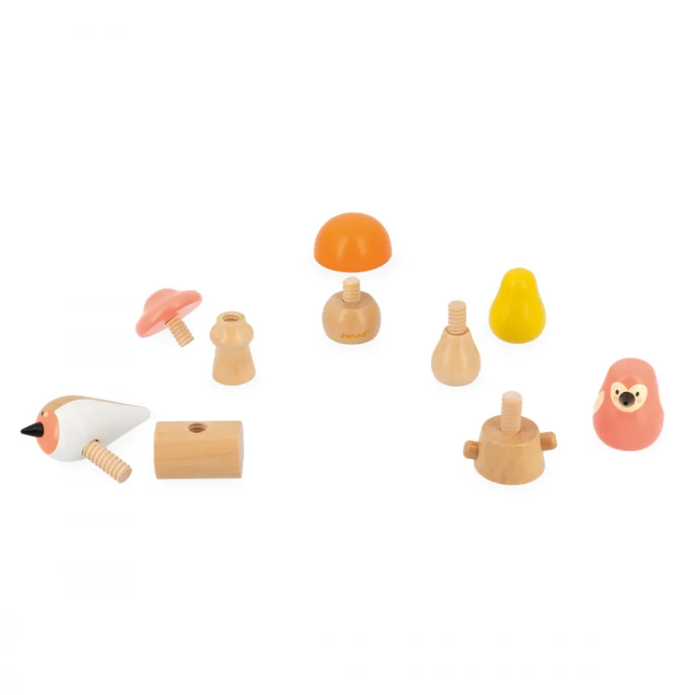 Janod Manipulation & Encastrement*Oiseaux et Champignons à visser - Partenariat WWF®