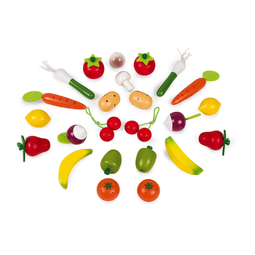 Janod Cuisines, Dinettes & Marchandes*Panier de 24 Fruits Et Légumes