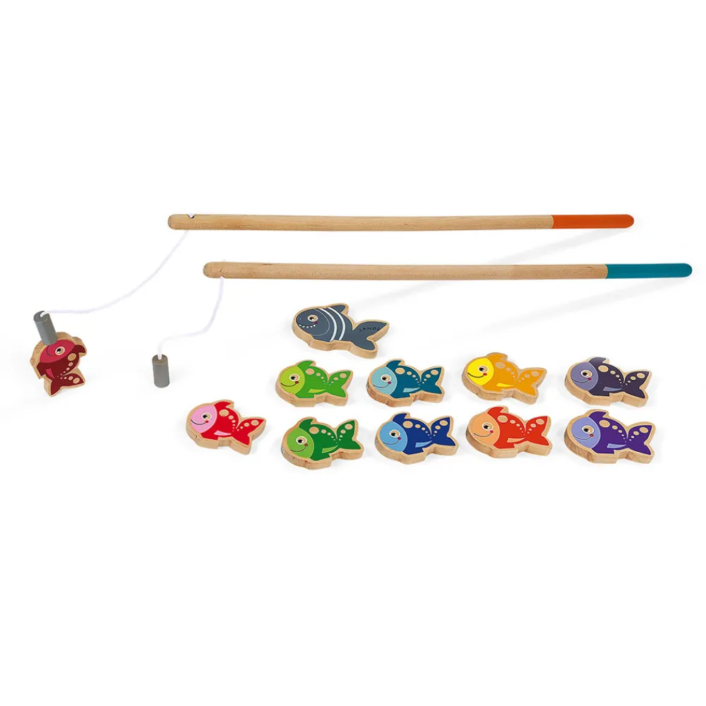 Janod Jeux De Pêche À La Ligne|Jouets Magnétiques*Pêche à La Ligne (bois)