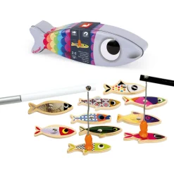 Janod Jeux De Pêche À La Ligne|Jouets Magnétiques*Pêche à la ligne Sardine (bois)