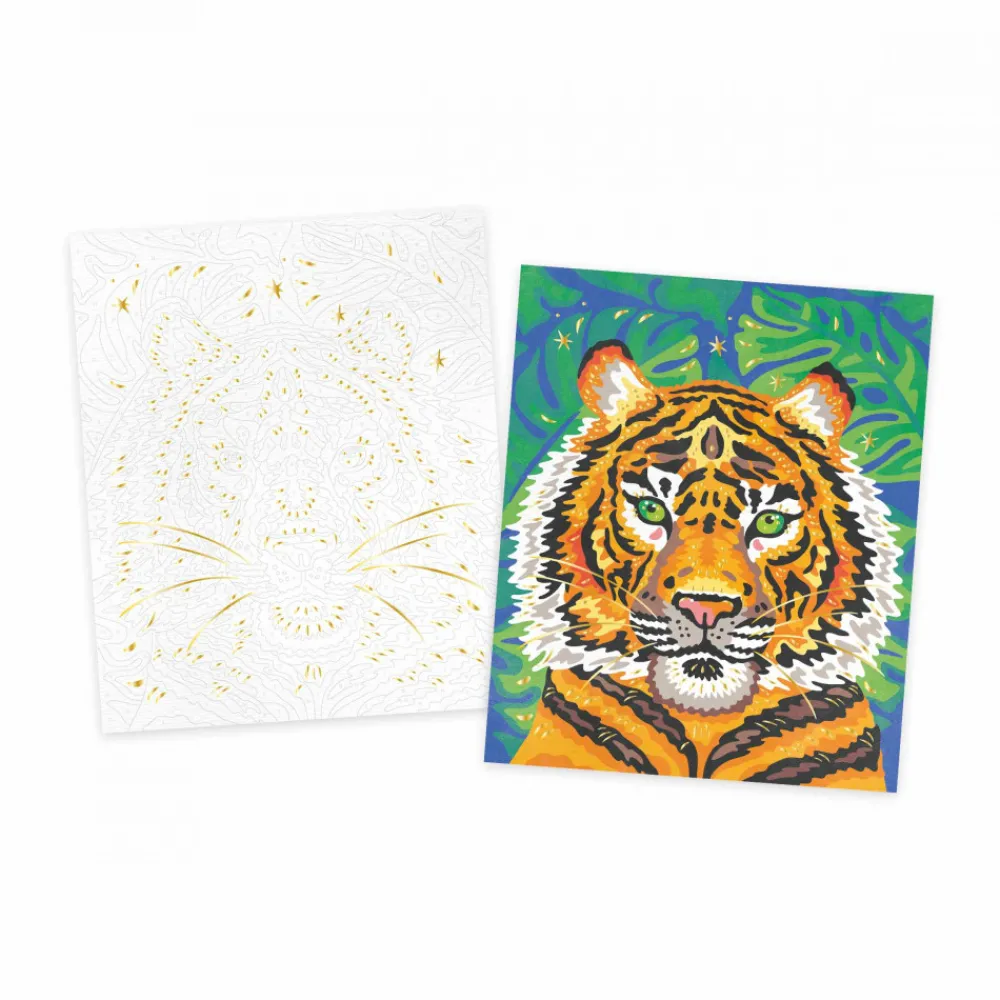 Janod Peinture Par Numéro & Coloriage|Collection "Les Ateliers Du Calme"*Peinture au Numéro Aquarelle Félins