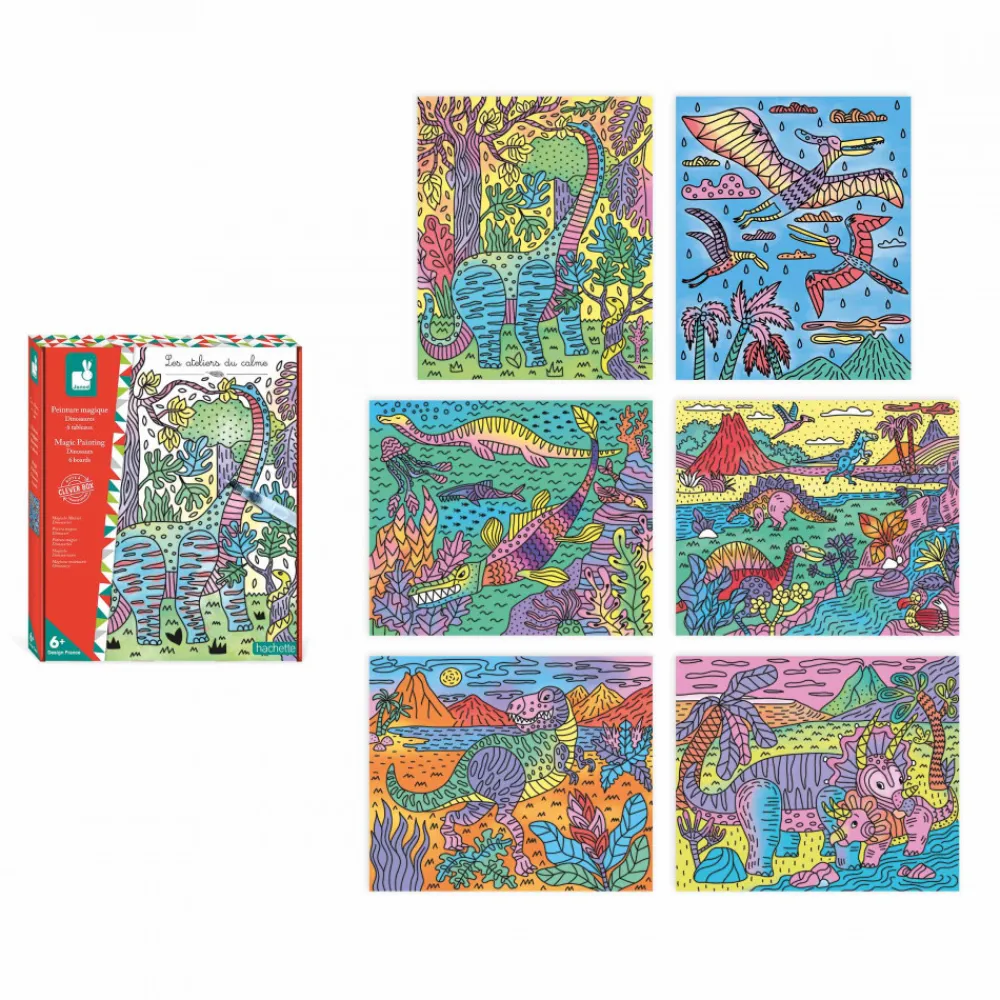 Janod Peinture Par Numéro & Coloriage|Collection "Les Ateliers Du Calme"*Peinture Magique Dinosaures