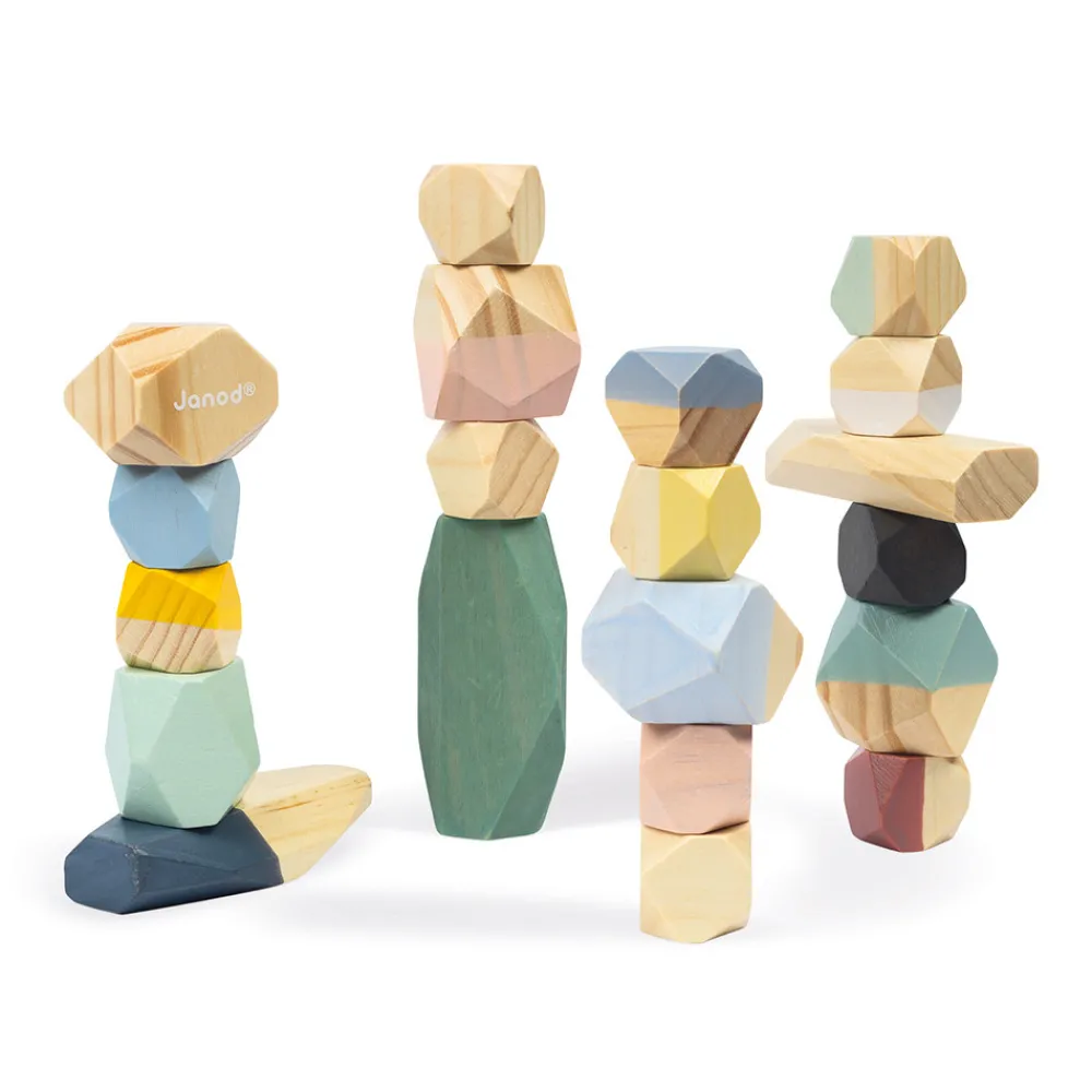 Janod Jeux Éducatifs Maternelle|Formes & Couleurs*Pierres à Empiler Sweet Cocoon (bois)