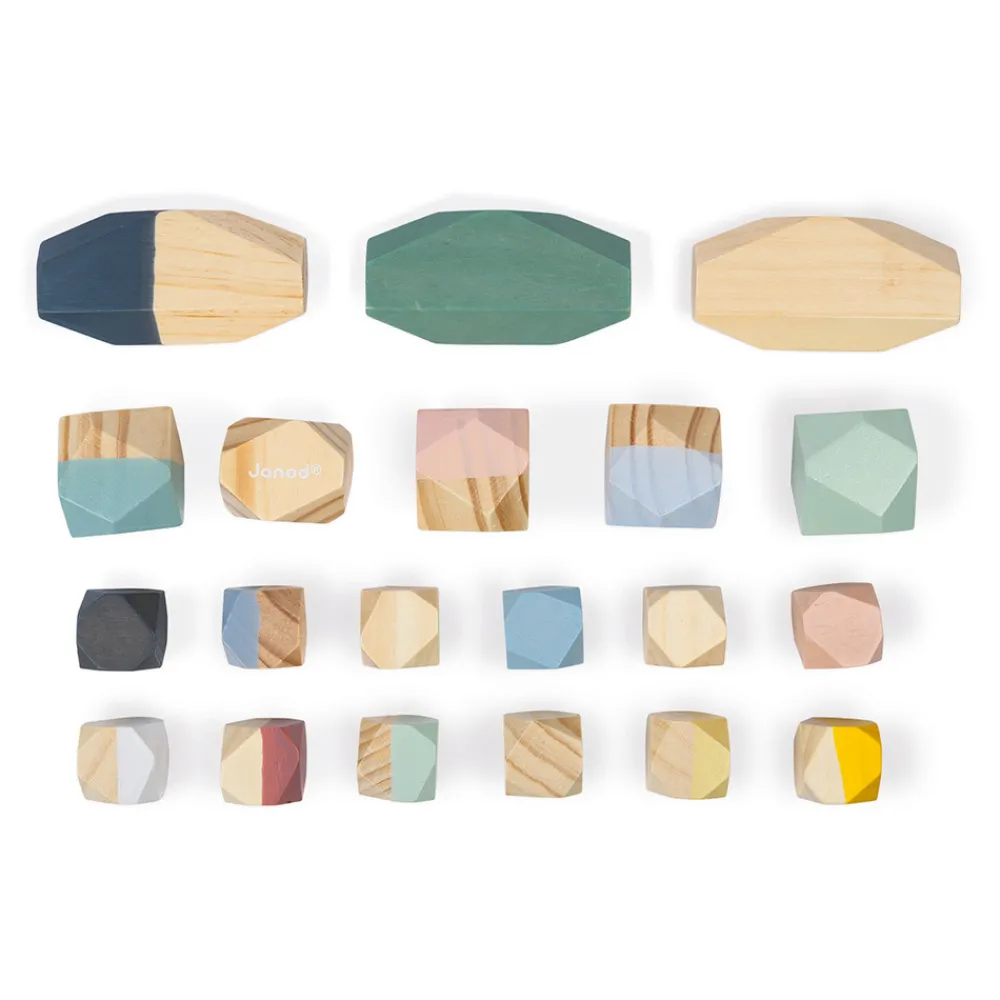 Janod Jeux Éducatifs Maternelle|Formes & Couleurs*Pierres à Empiler Sweet Cocoon (bois)