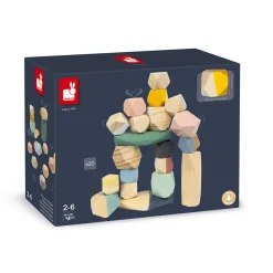 Janod Jeux Éducatifs Maternelle|Formes & Couleurs*Pierres à Empiler Sweet Cocoon (bois)