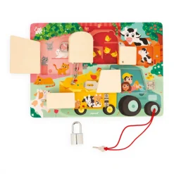 Janod Jeux Éducatifs Maternelle|Jeux Éducatifs Chiffres & Lettres*Planche à Cadenas La Ferme
