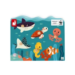 Janod Puzzles En Bois Premier Âge|Puzzles En Bois Premier Âge*Puzzle à Tenons en Bois Animaux marins - Partenariat WWF®