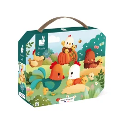 Janod Tracteurs & Animaux De La Ferme|Puzzles Fabriqués En France*Puzzle Bienvenue à la Basse-cour 20 pièces