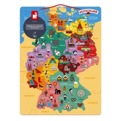 Janod Jeux Éducatifs Primaire|Jeux Éducatifs Science & Géographie*Puzzle Carte d'Allemagne Magnétique (bois)